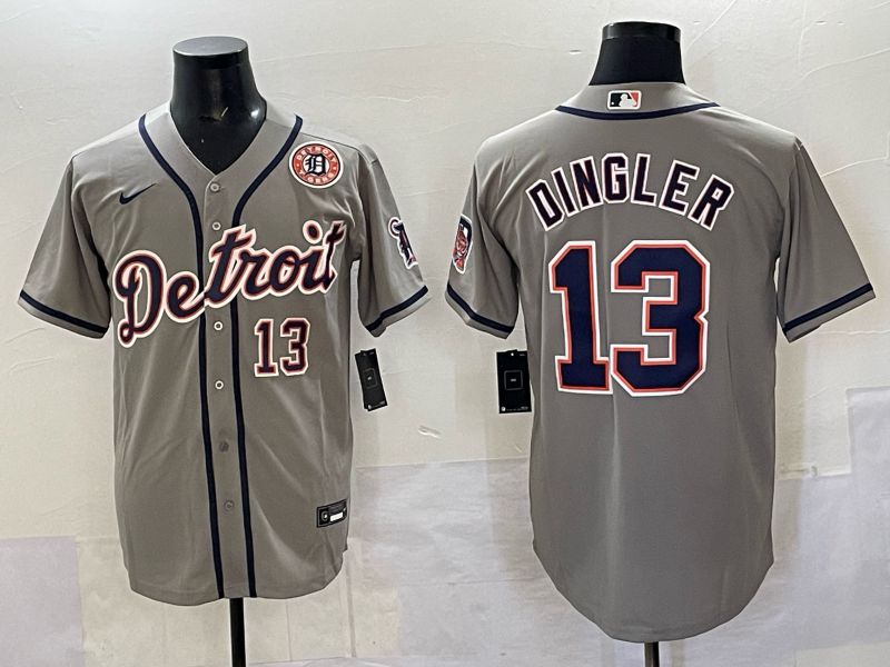 Men 2025 Detroit Tigers #13 Dingler Grey Nike MLB Jersey 06->houston astros->MLB Jersey